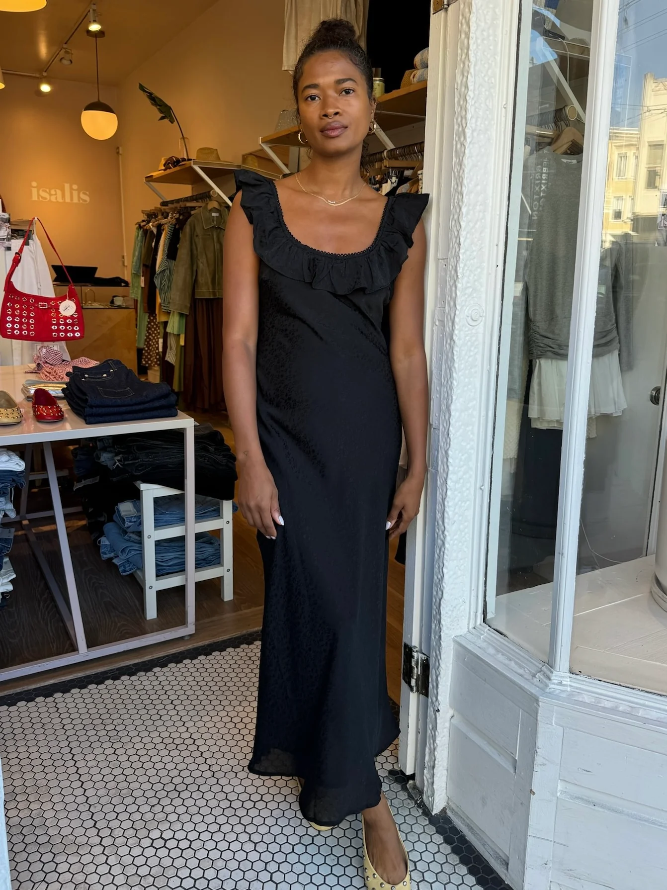 Abigail Maxi Dress in Black - Image 2