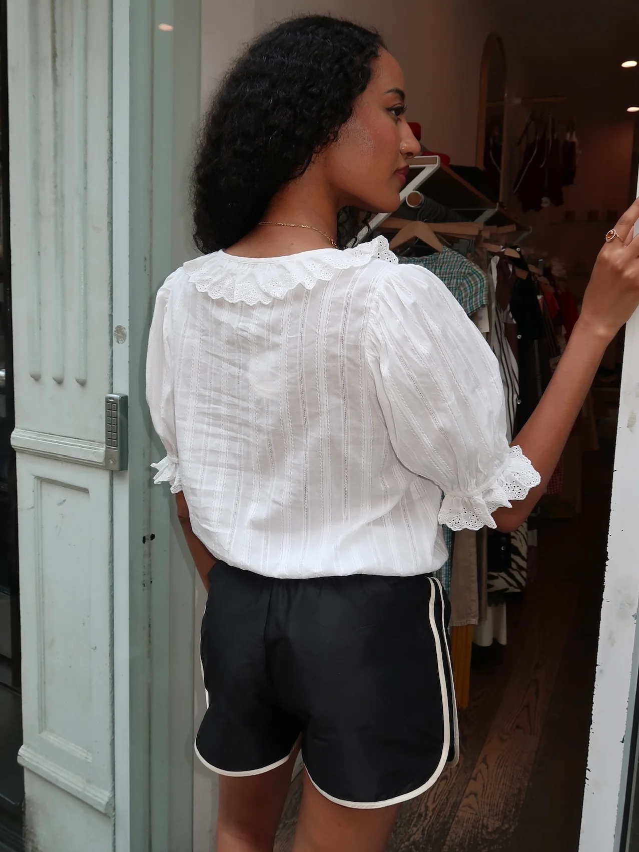 Alesya Ruffled Blouse in White - Image 3