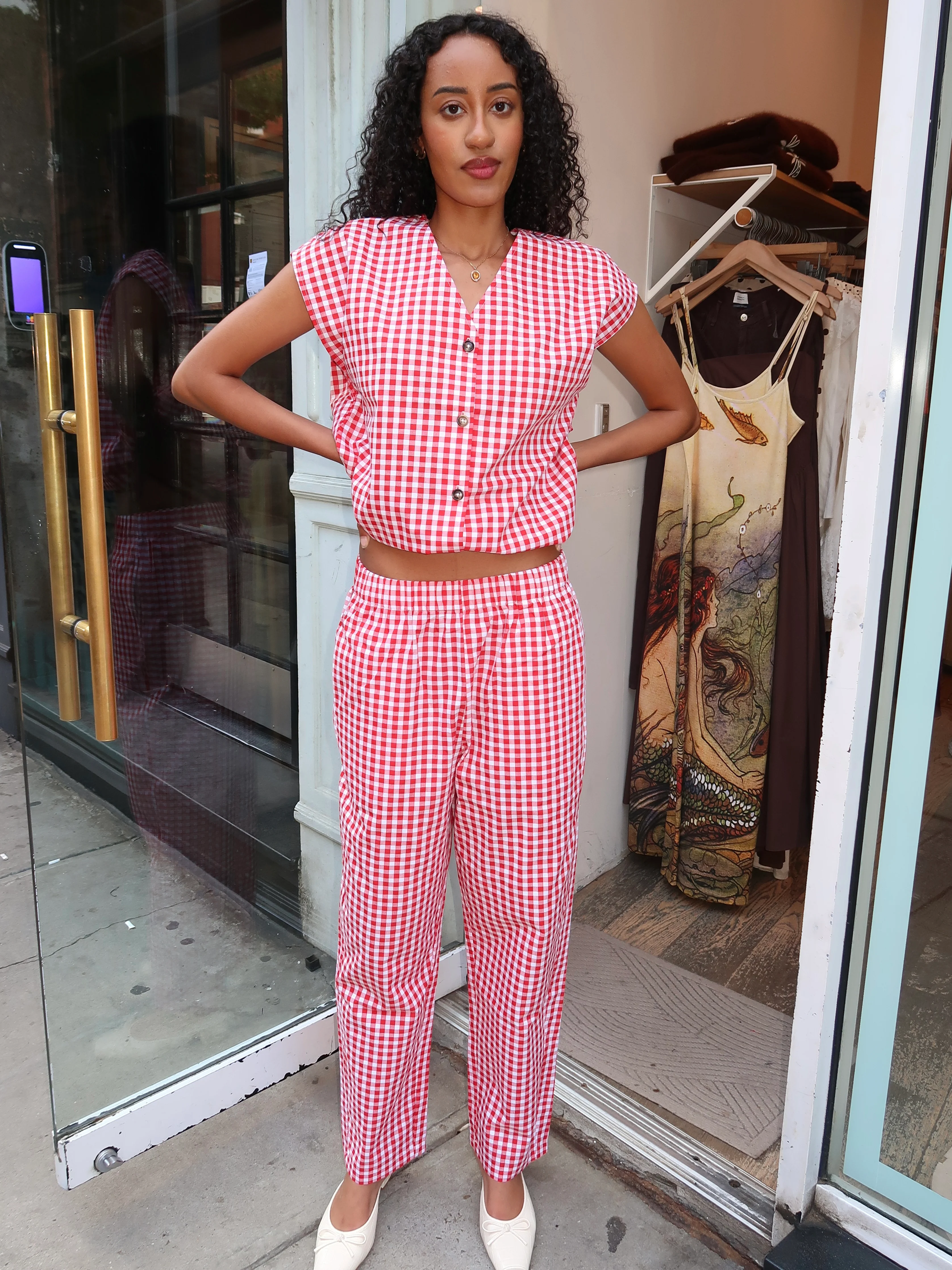 Cep Pants in Red Gingham - Image 4