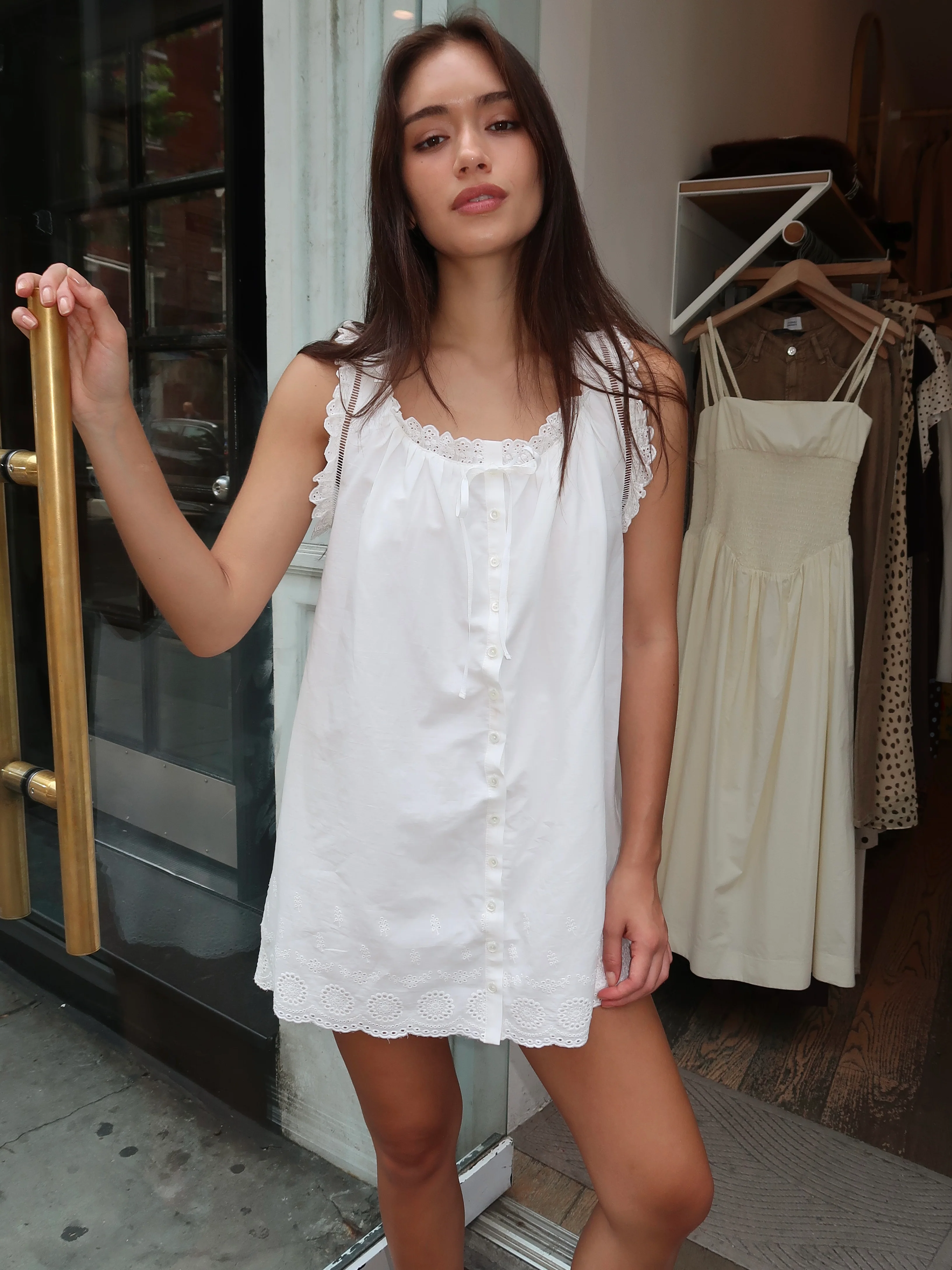 Clayton Mini Dress in White - Image 2