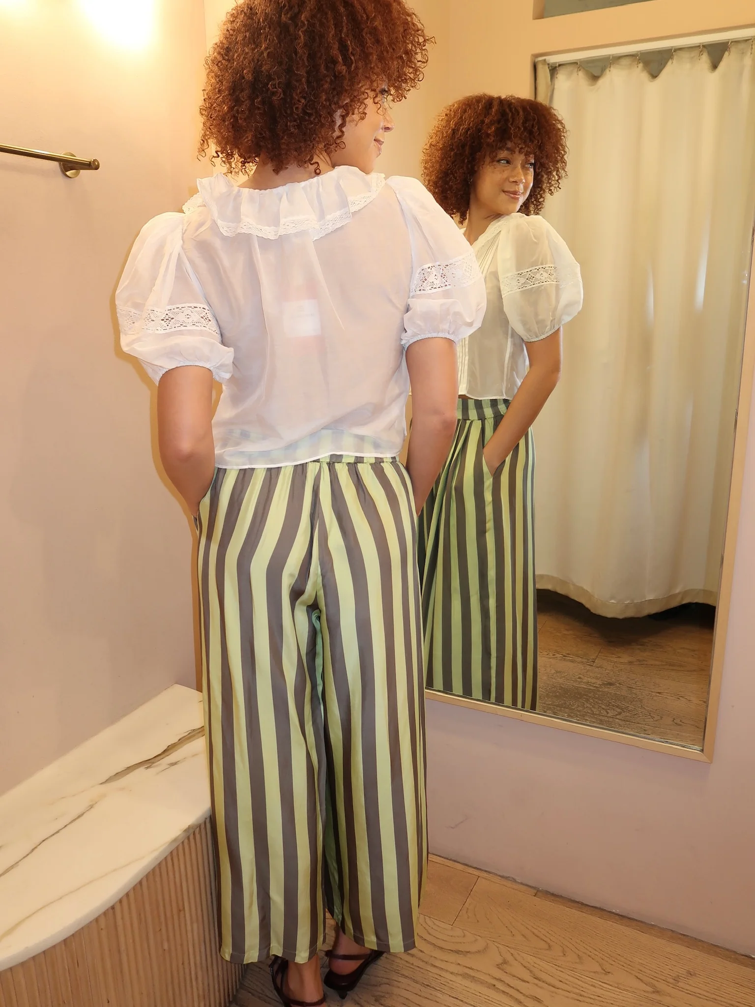Cyprus Pant in Evergreen Stripe - Image 3