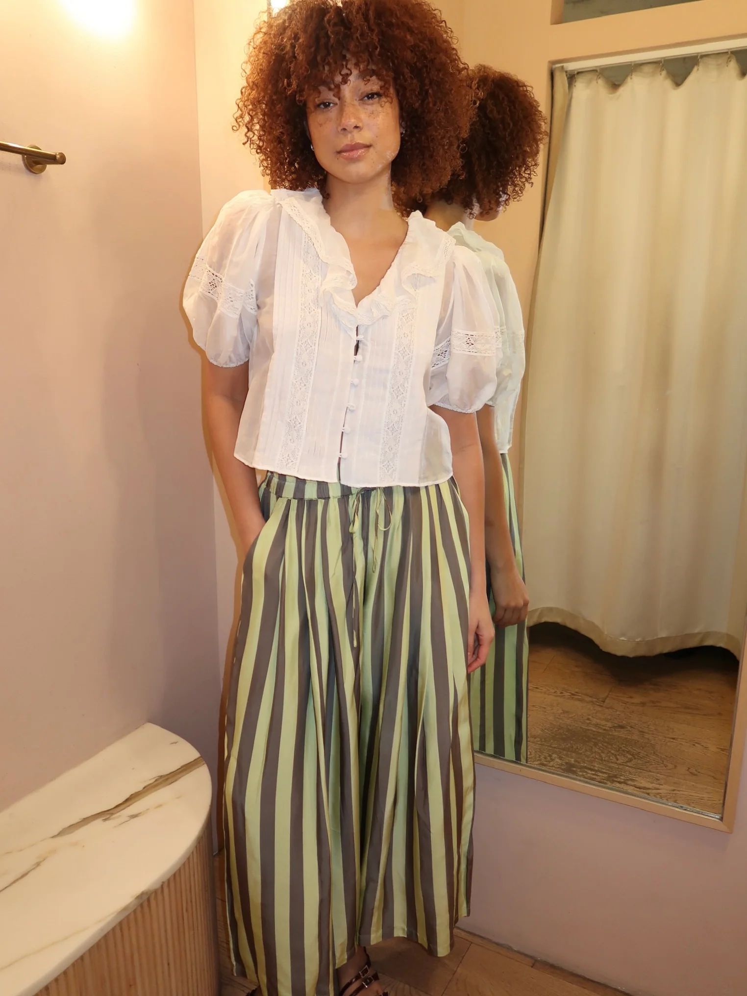 Cyprus Pant in Evergreen Stripe - Image 4