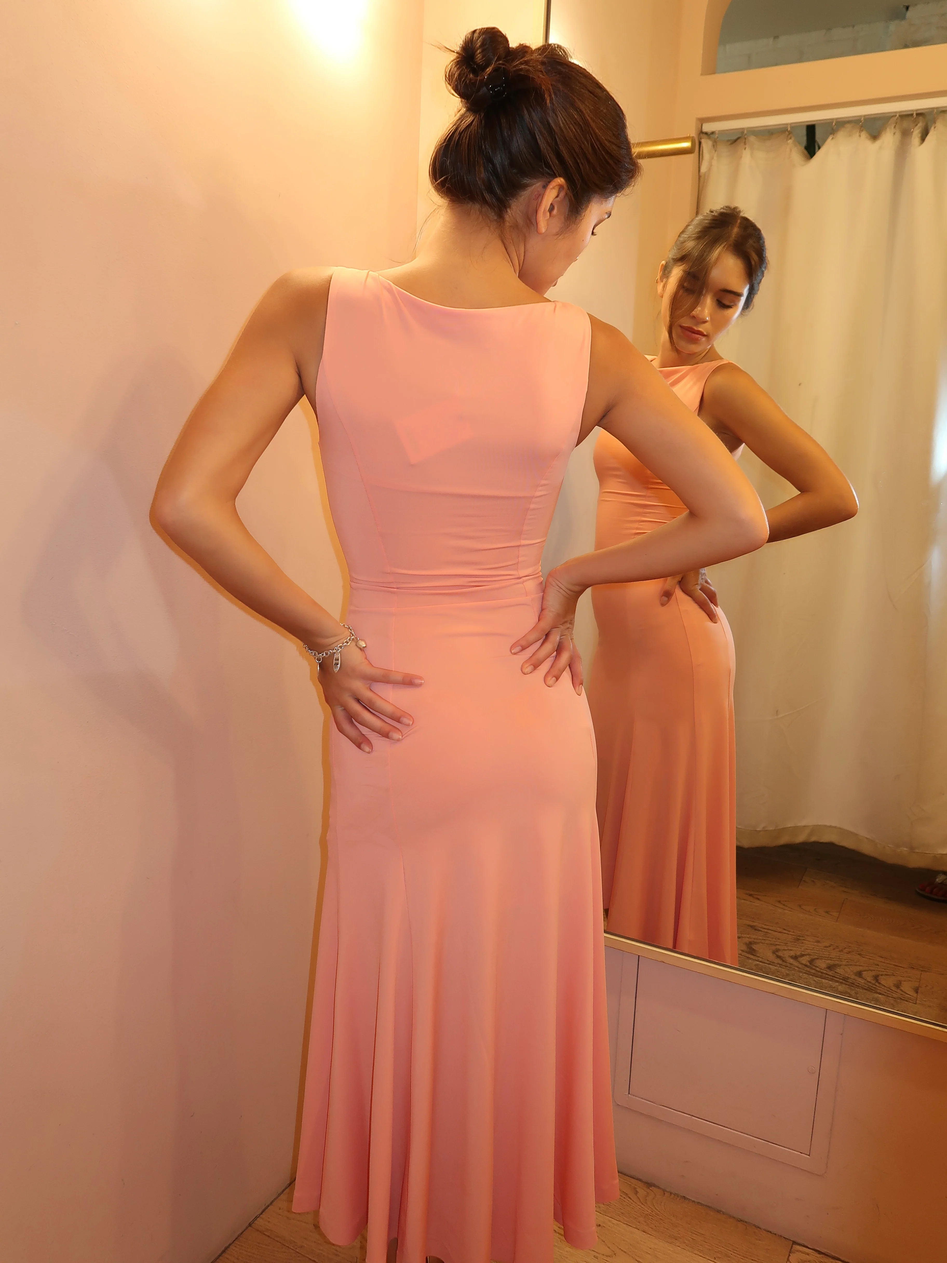 Daye Midi Dress in Light Coral - Image 3