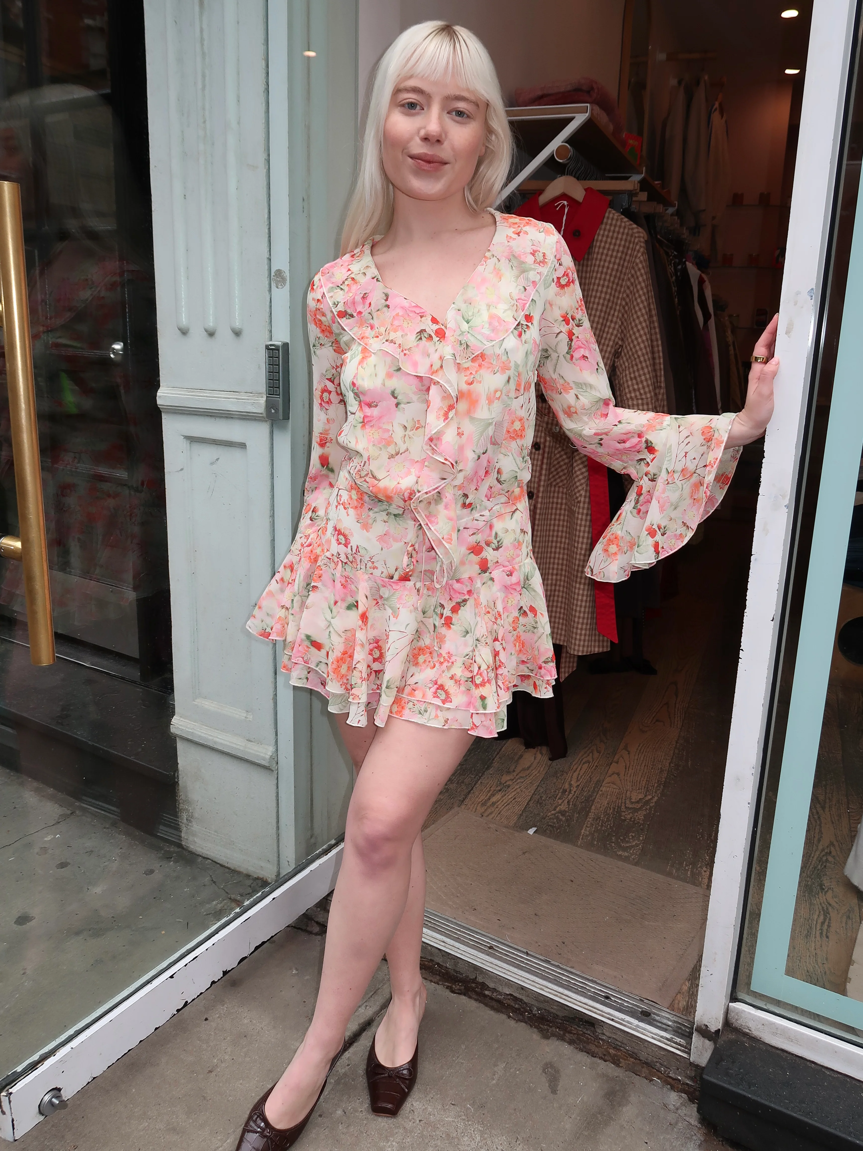 Daysi Ruffle Romper in Multi Red - Image 4