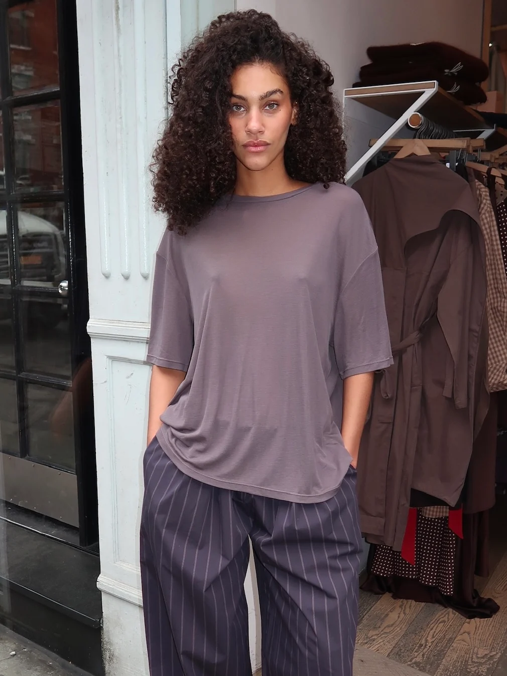 Fine Jersey Relaxed Tee in Soot