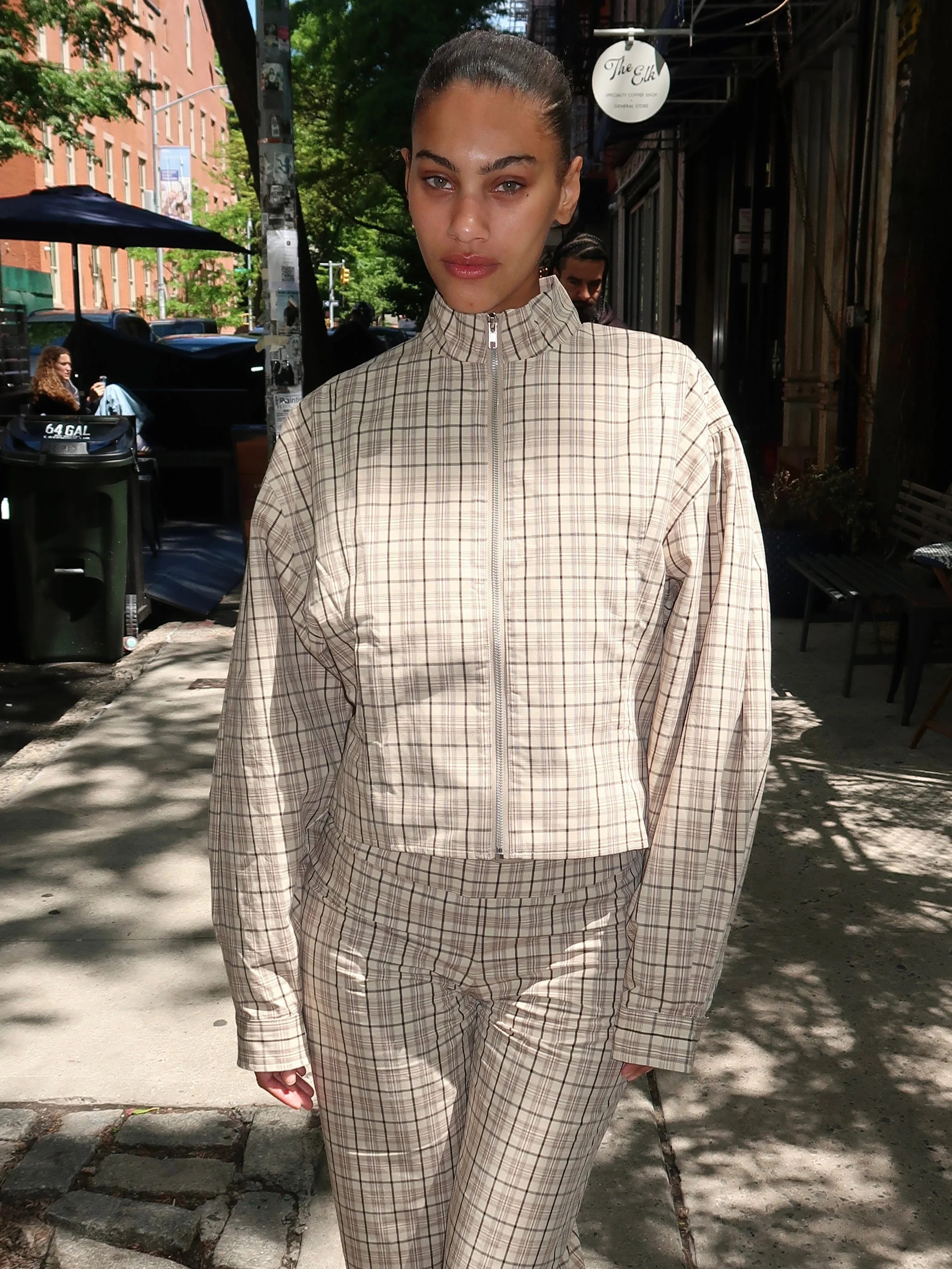 Globo Jacket in Brown Plaid - Image 4