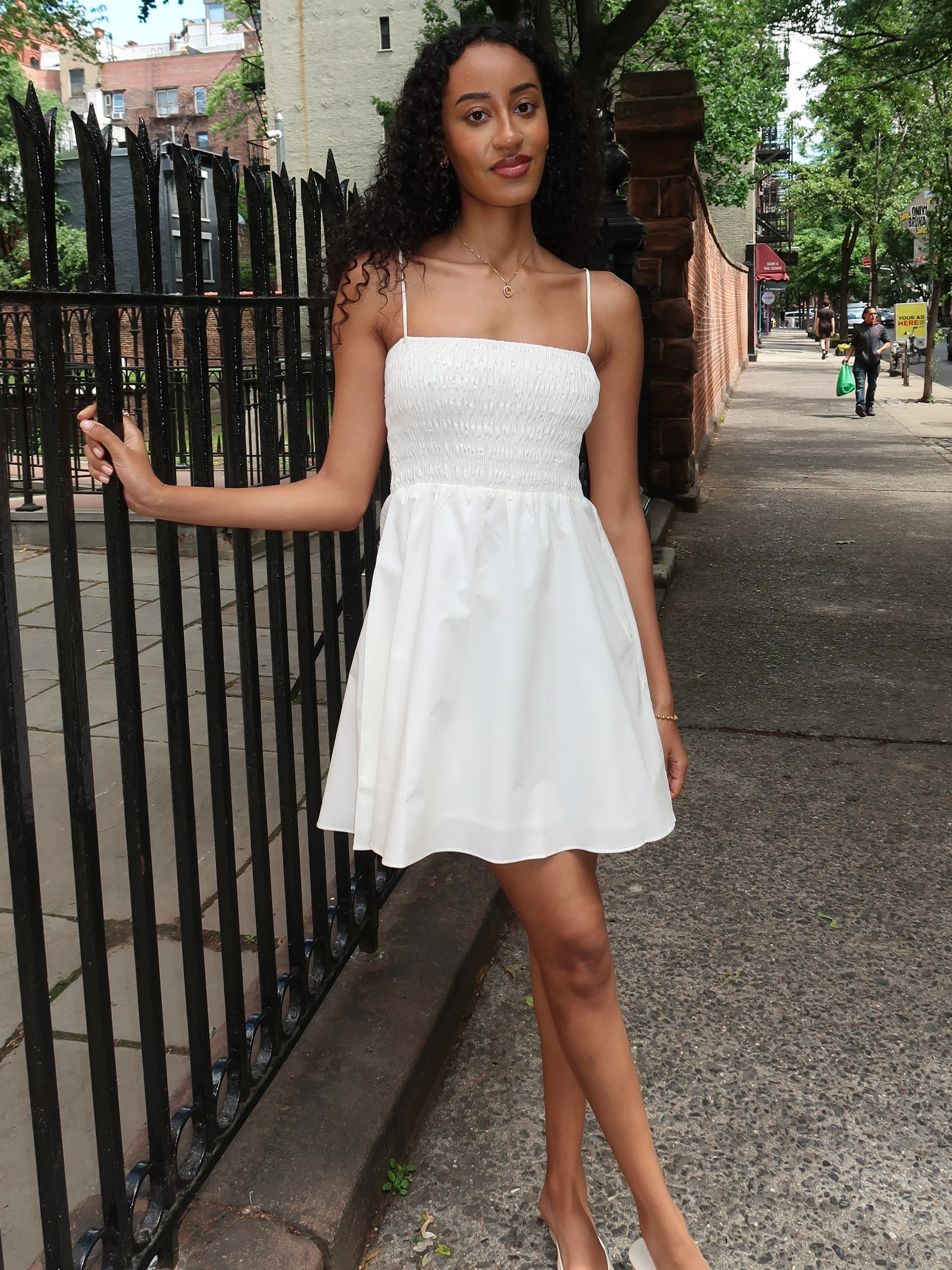 Jean Mini Dress in White