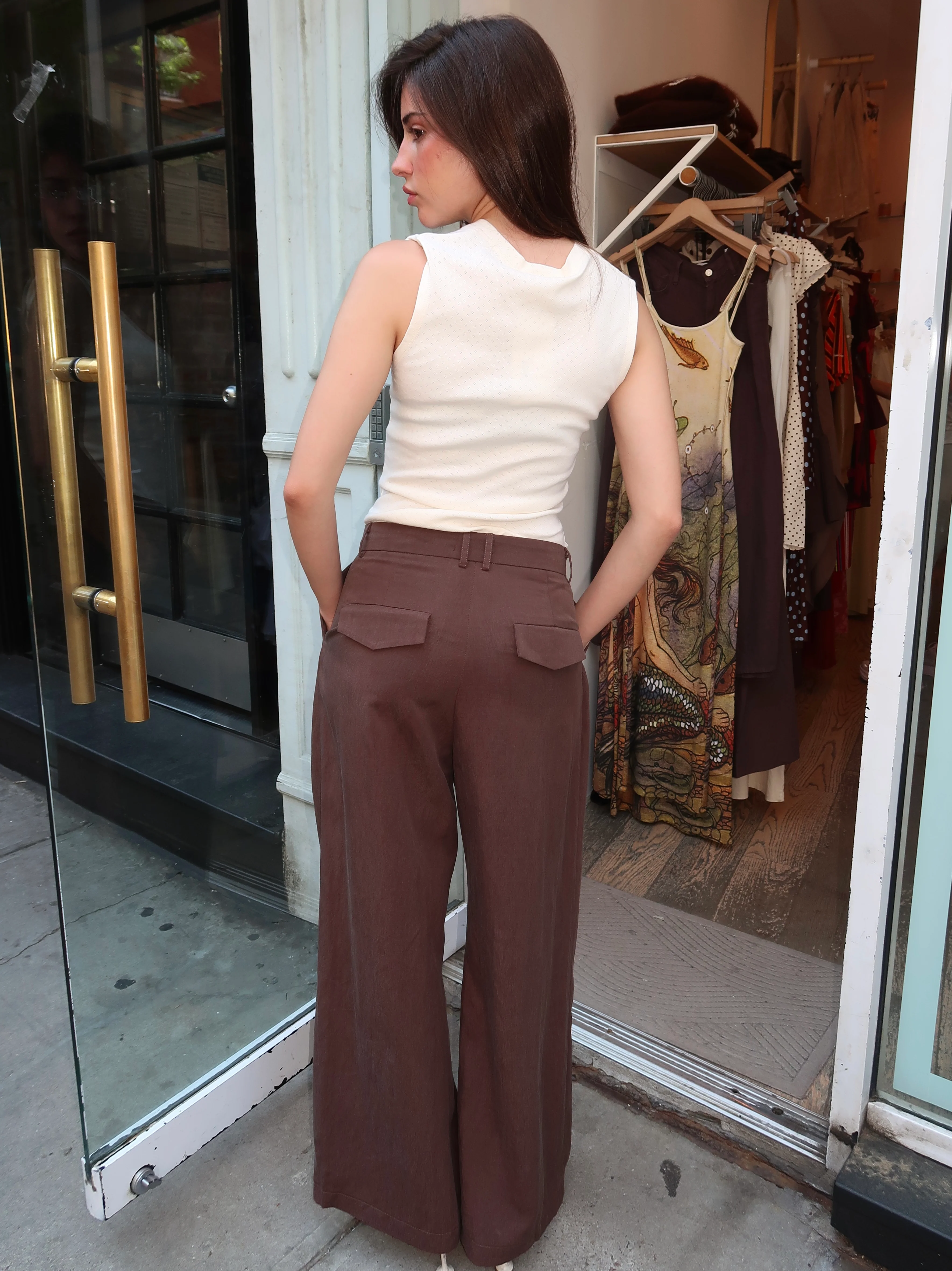 Leena Trousers in Chocolate - Image 3