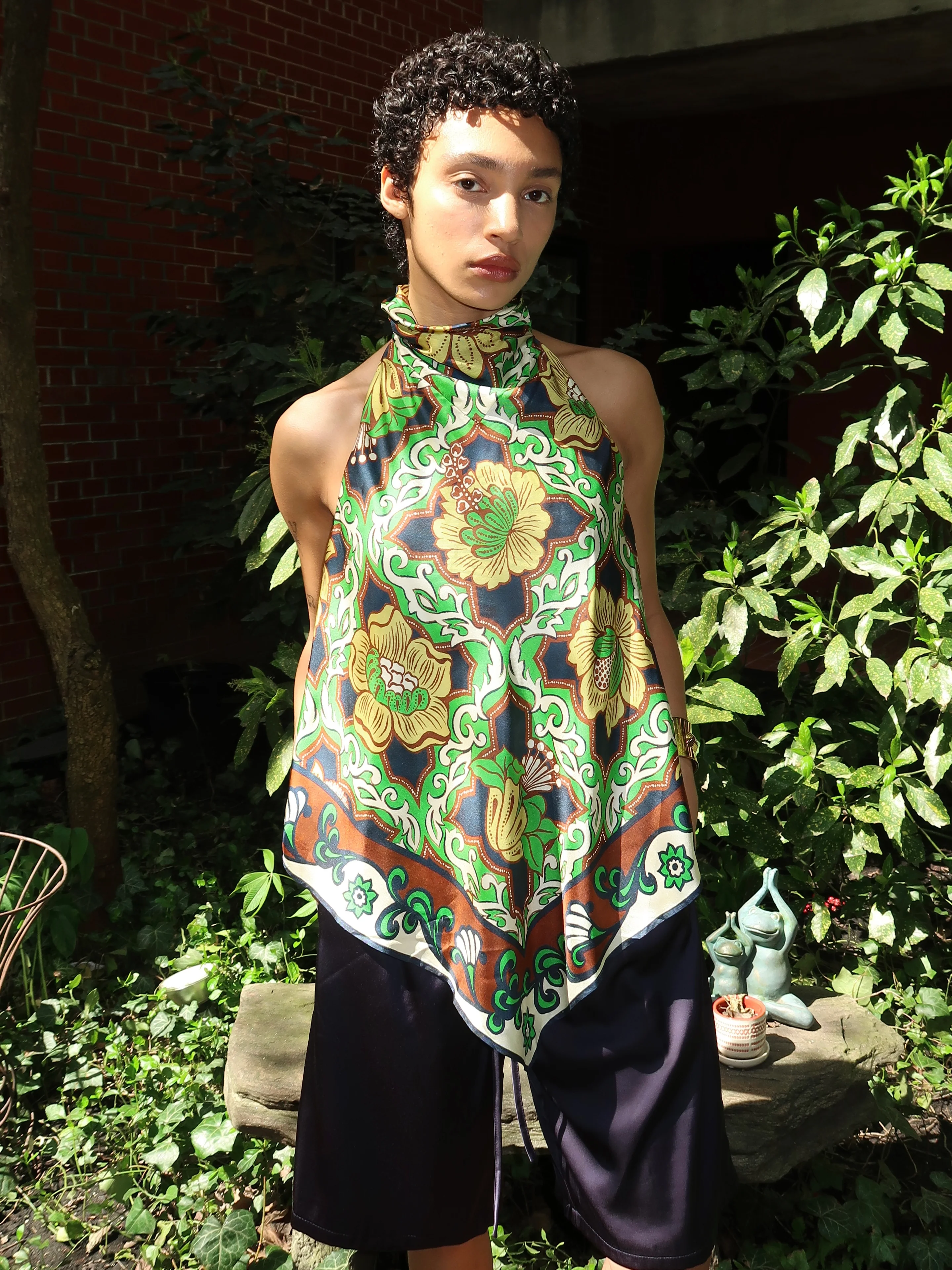 Liana Silk Top in Multi - Image 2