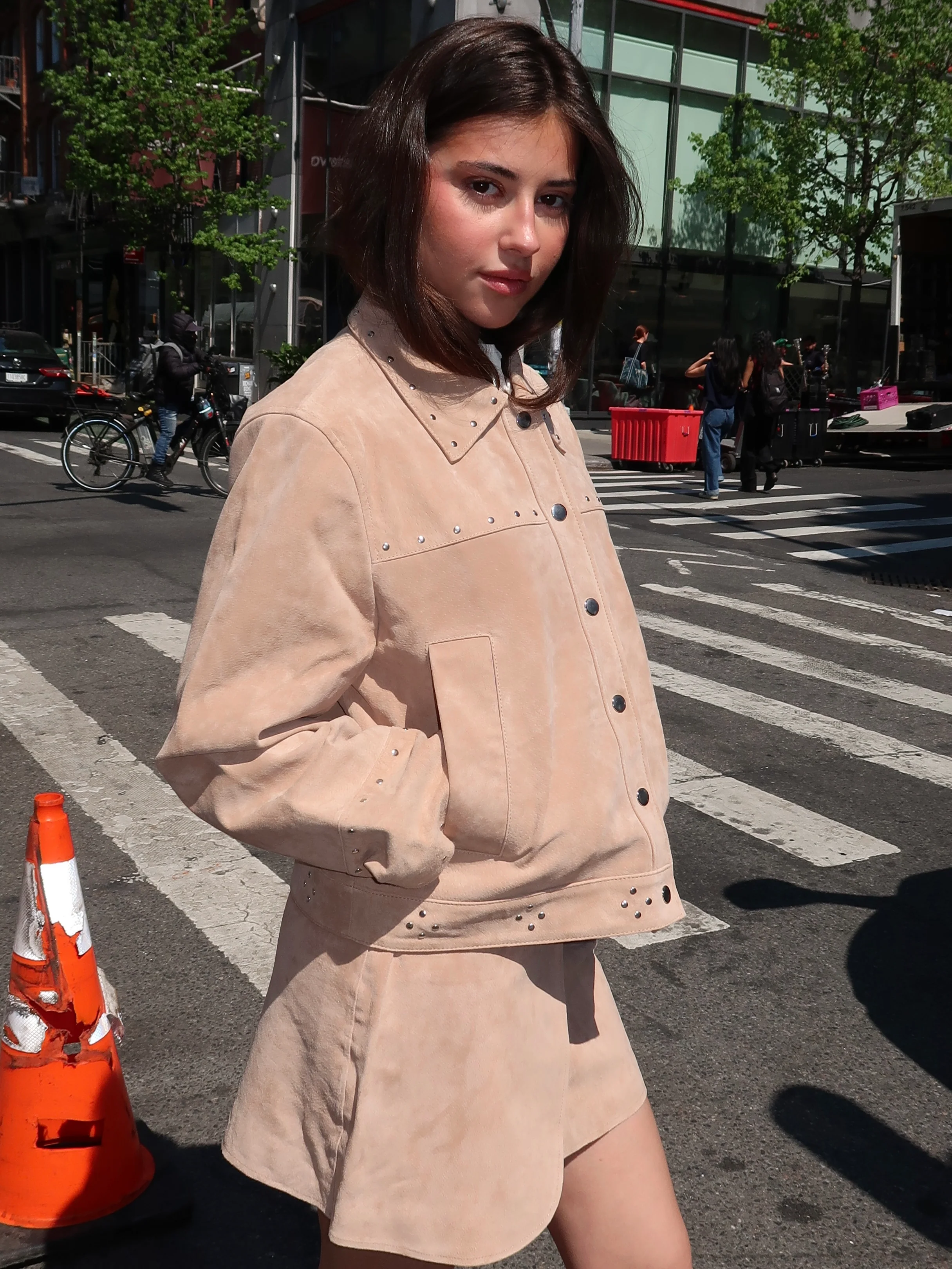 Luana Real Suede Taupe Jacket - Image 2