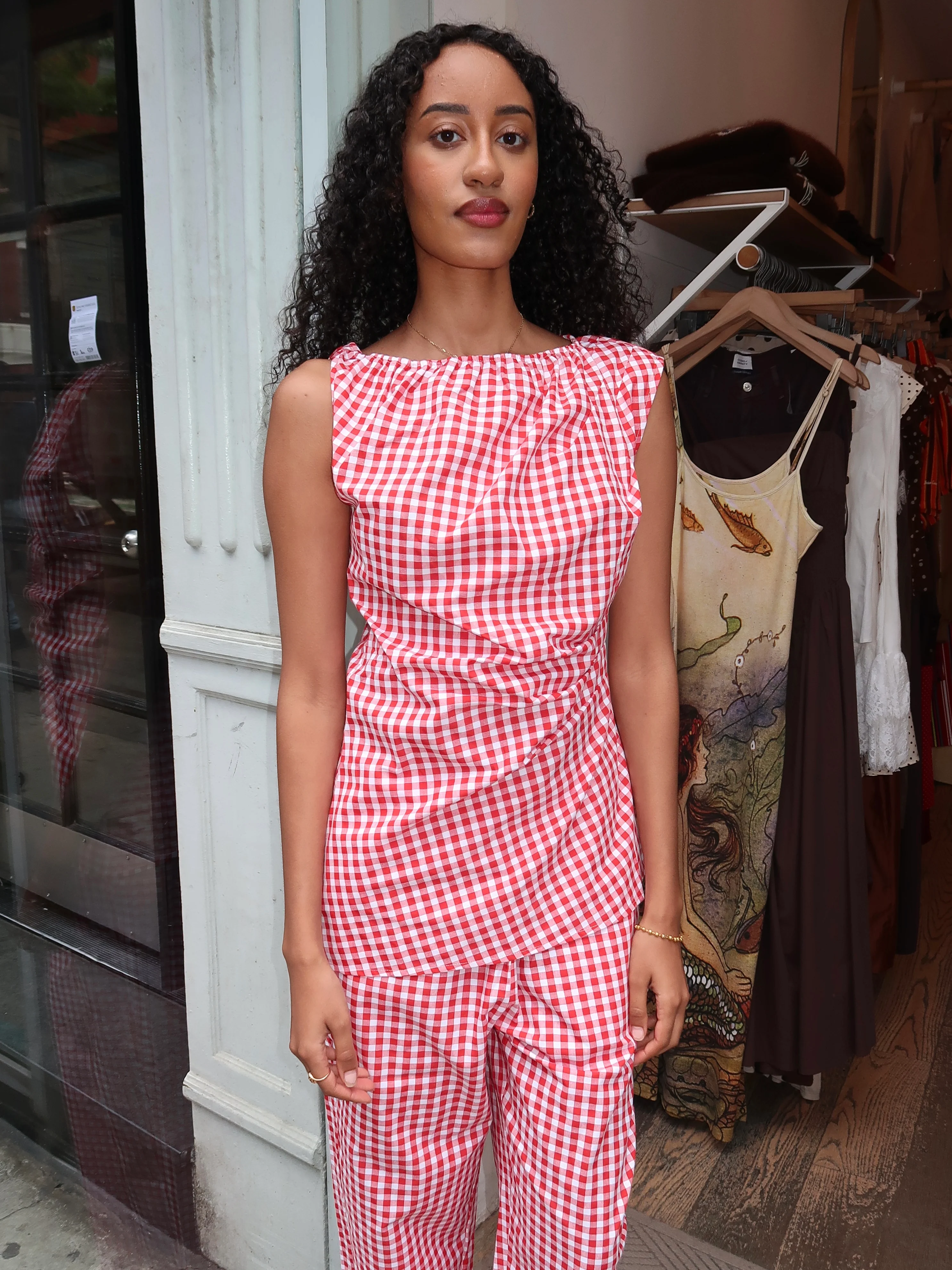 Melisande Top in Red Gingham - Image 2