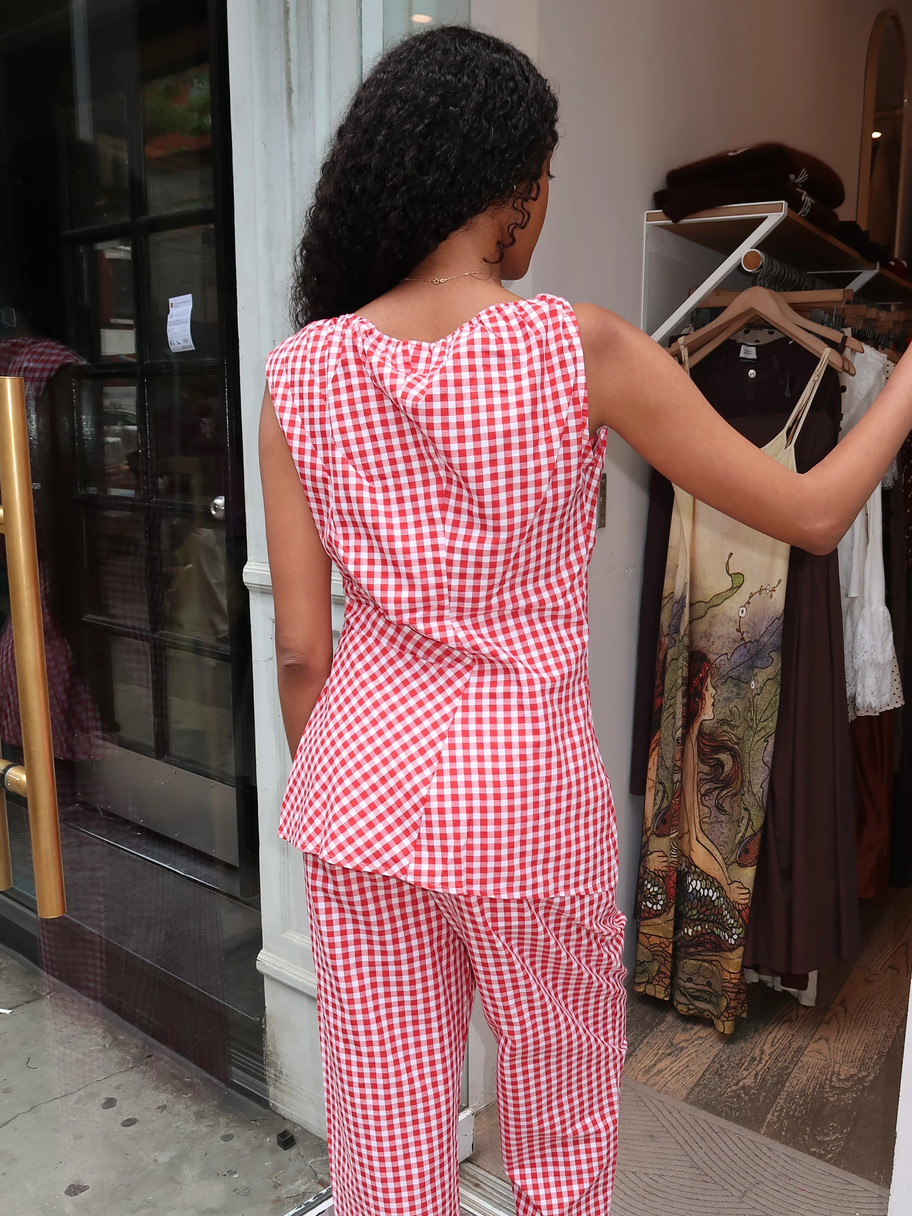 Melisande Top in Red Gingham - Image 3