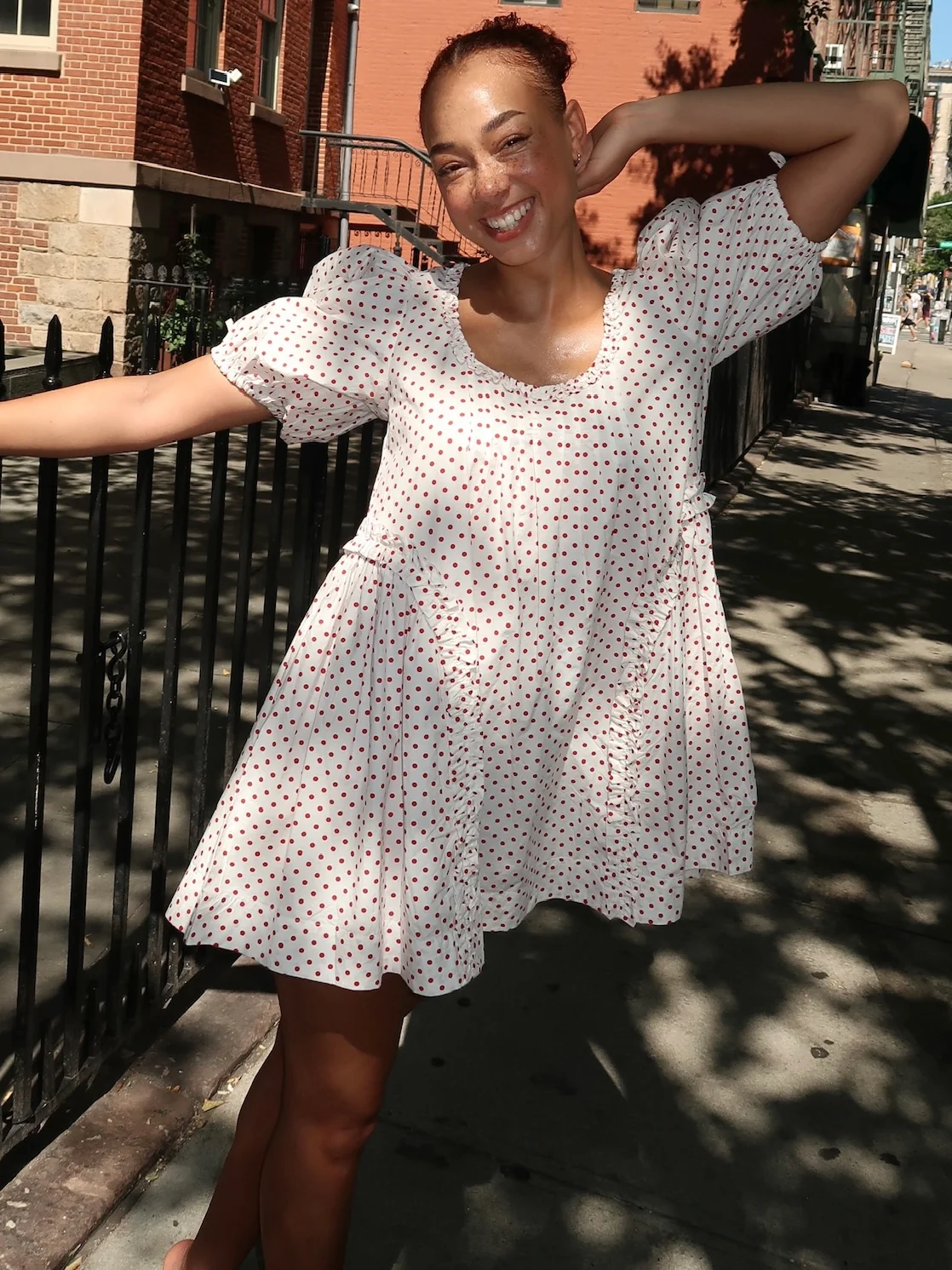 Meri Mini Dress in Red Spot