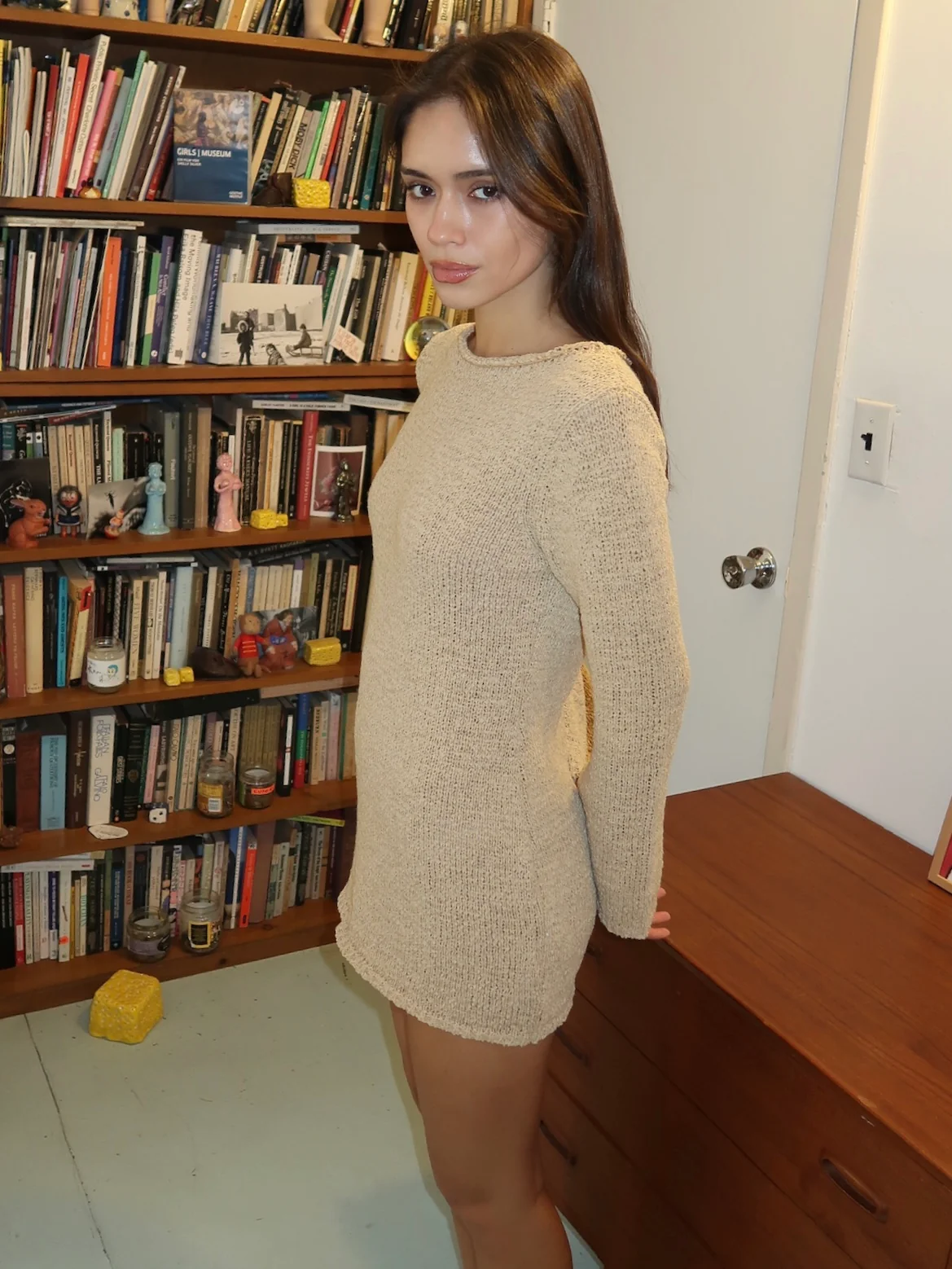 Micah Mini Dress in Wheat - Image 3