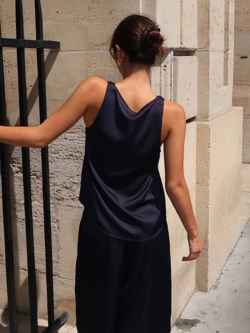 Mikayla Tank Top in Navy - Image 3