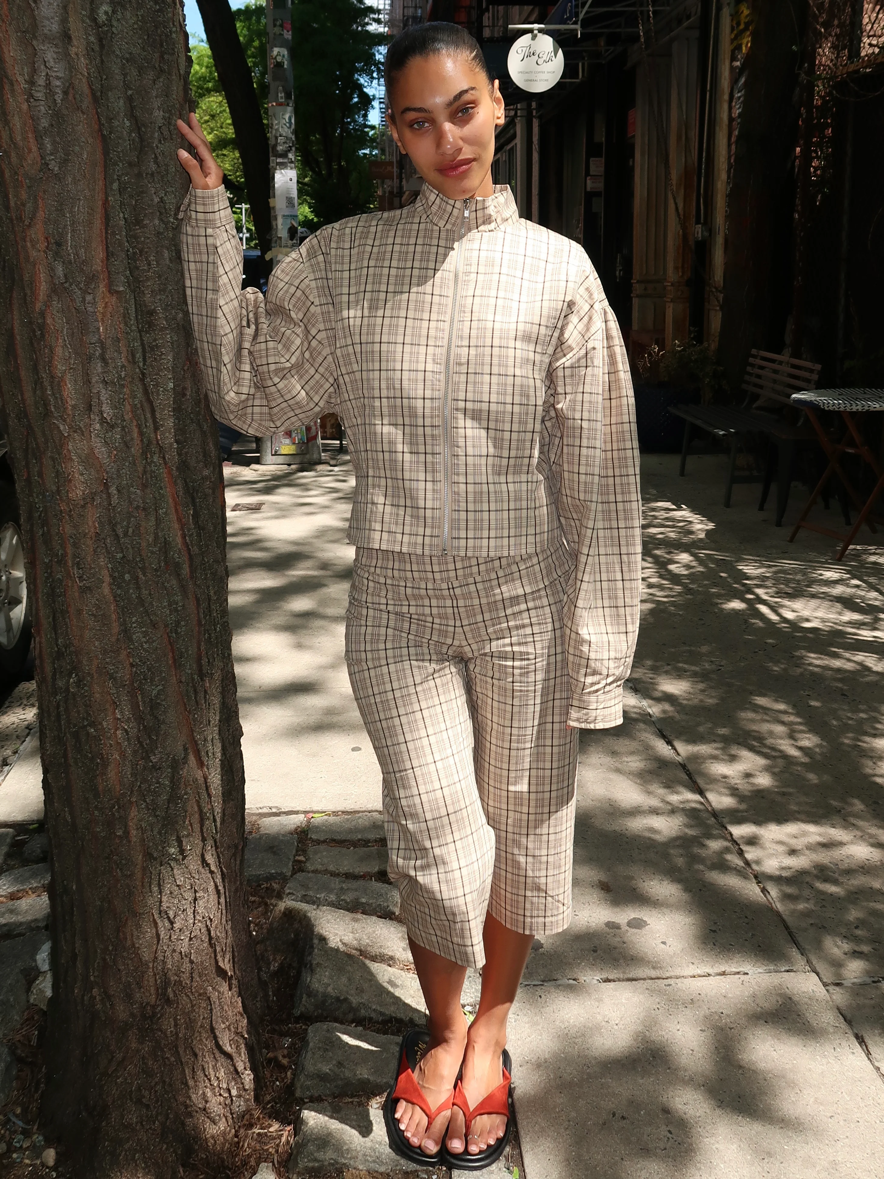 Miller Capri in Brown Plaid - Image 2