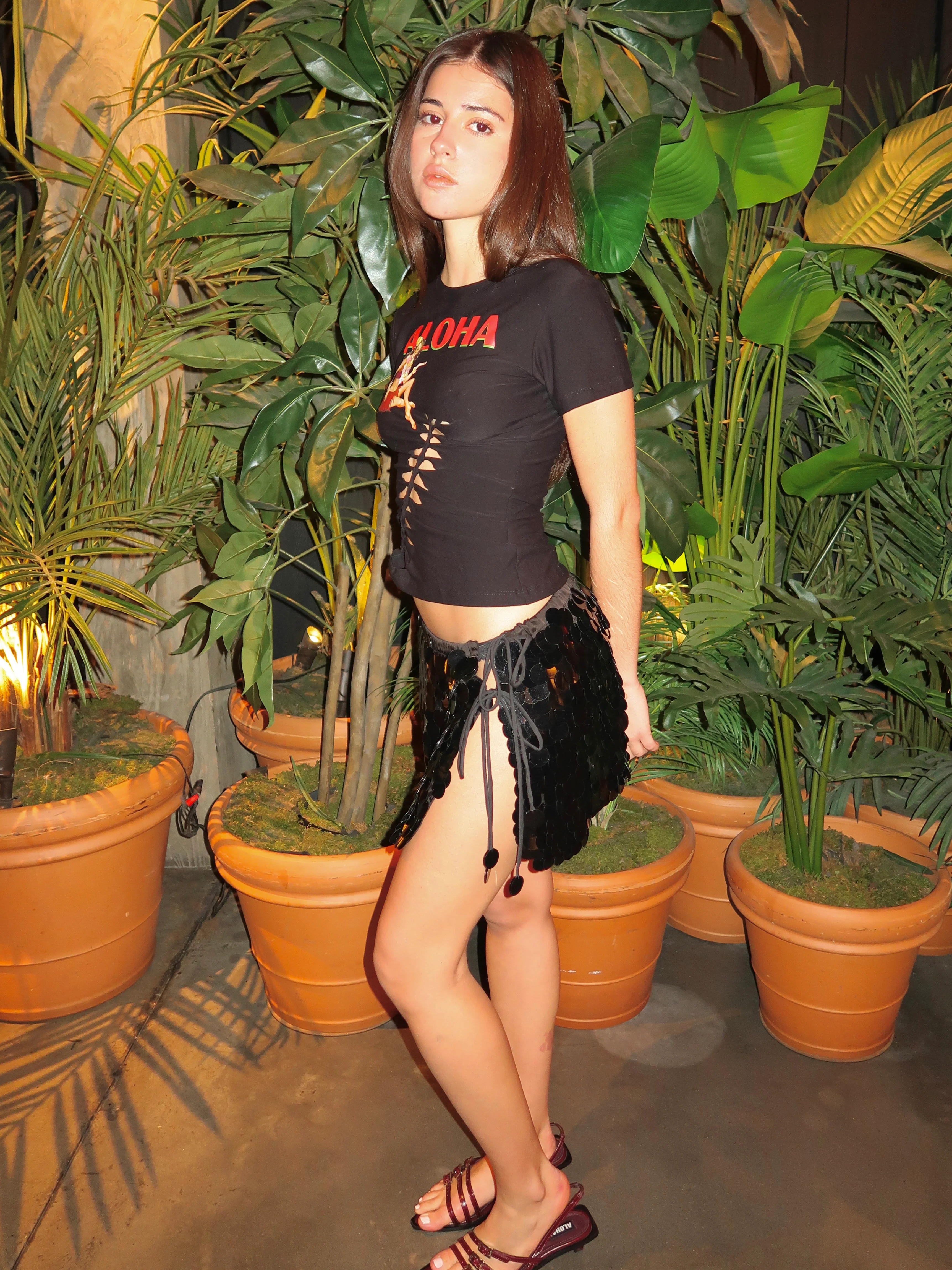 Mini Pailette Skirt in Black - Image 2