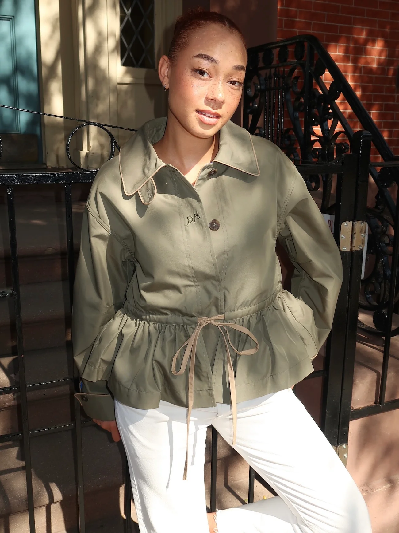 Myrtle Trench Coat in Sage - Image 2