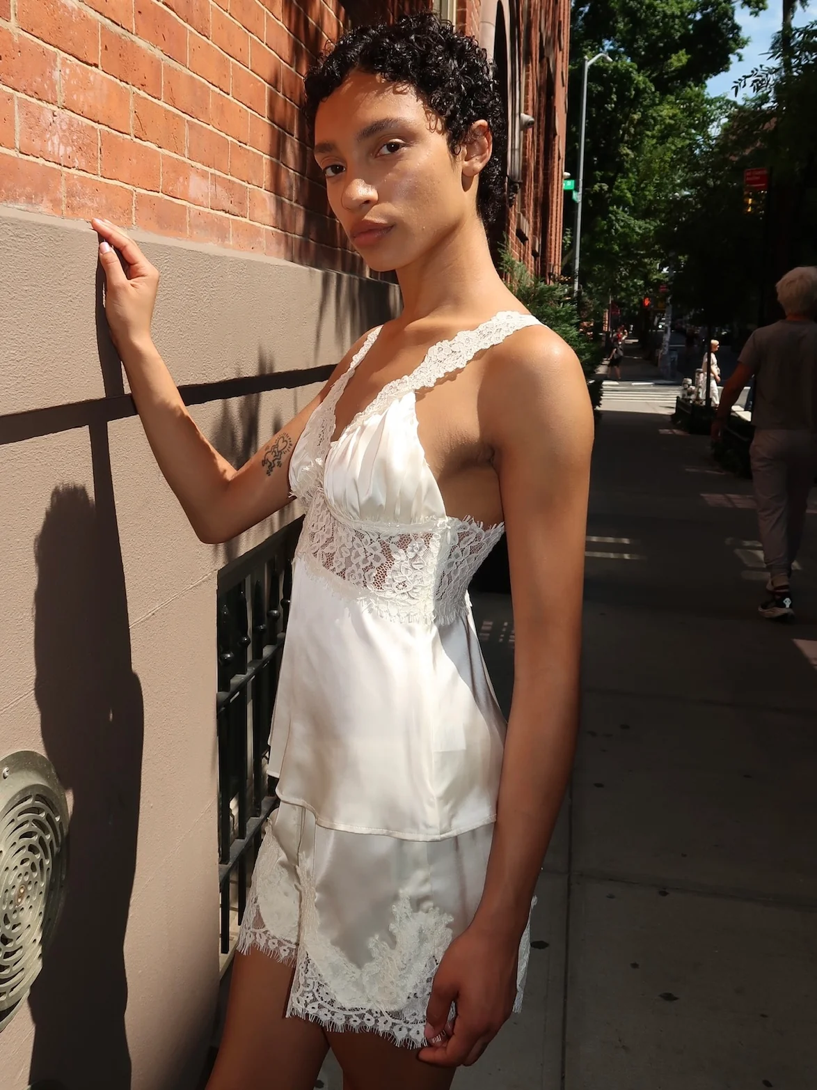 Paris Satin Lace Top in Cream - Image 4