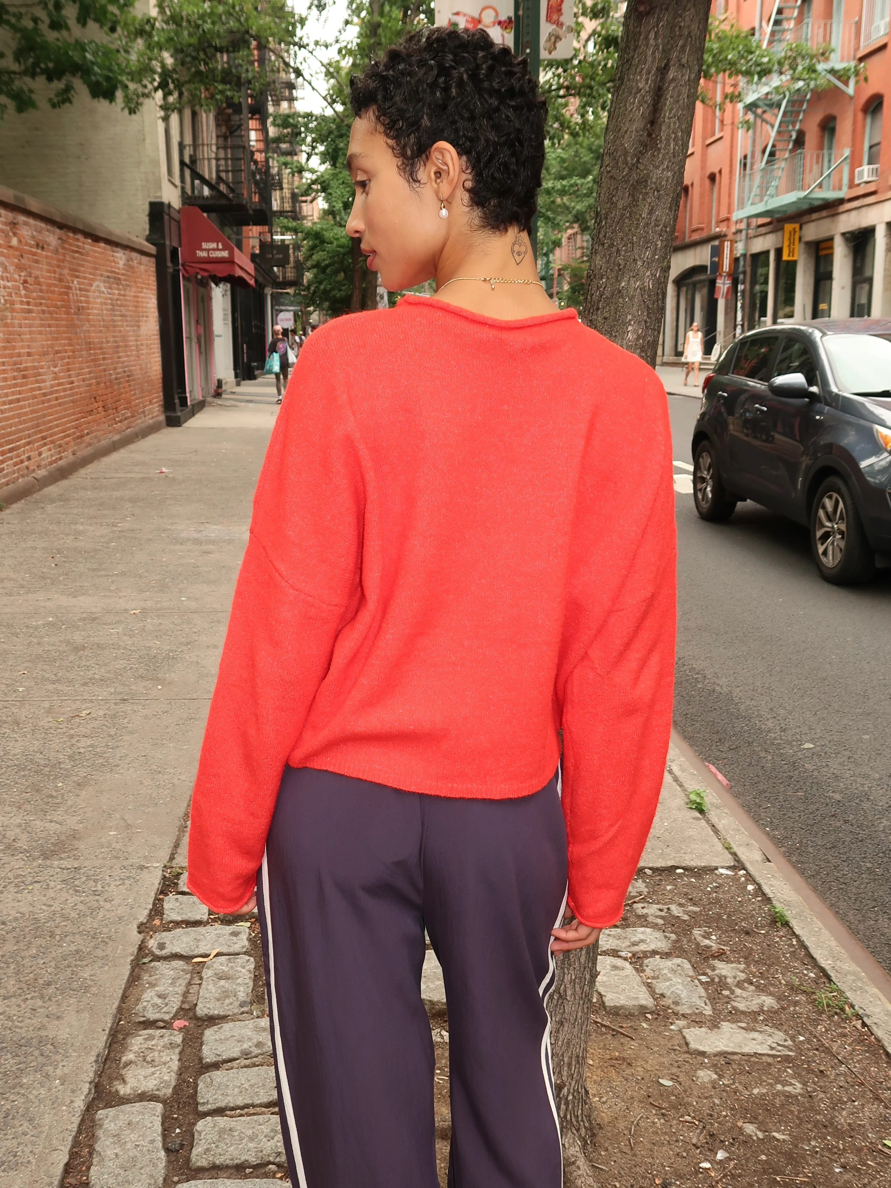 Pisces Button Down Cardigan in Red - Image 3