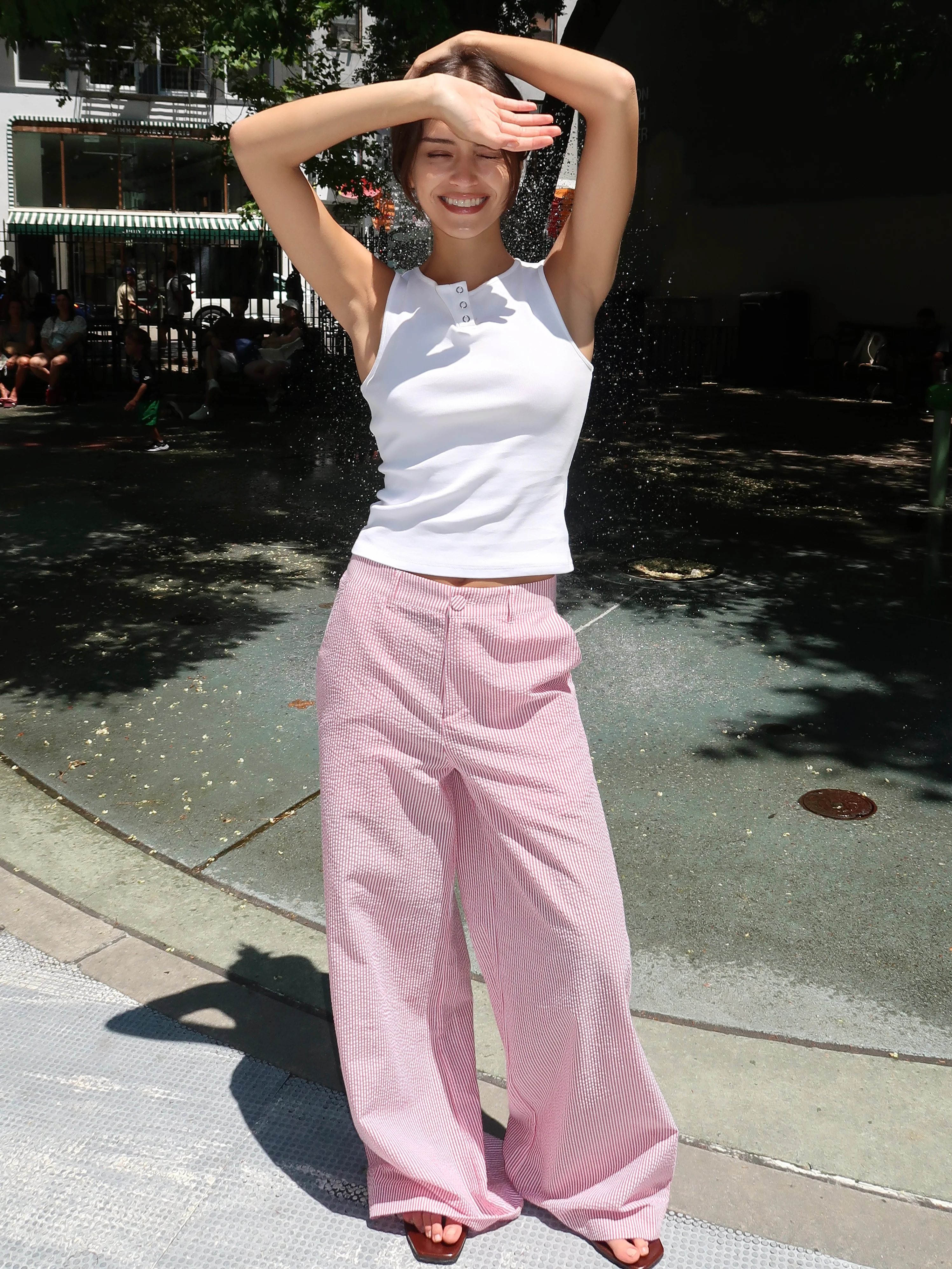 Portofino Pant in Red Seer Sucker - Image 4
