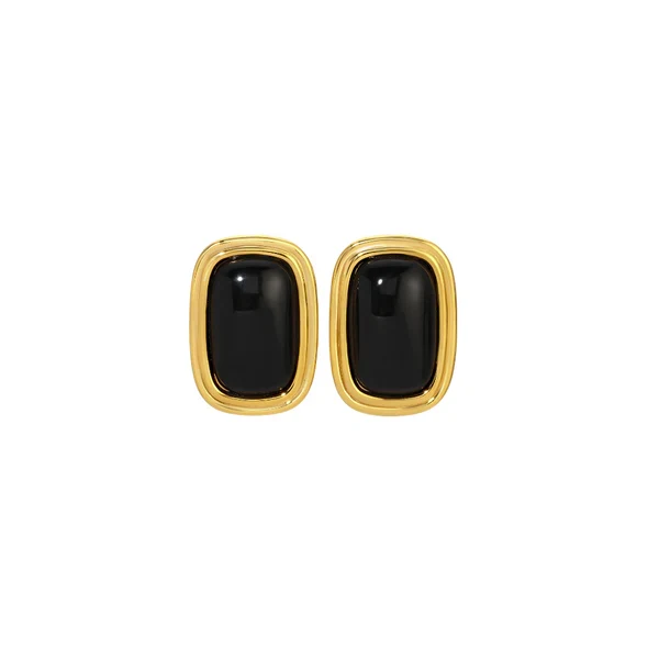 Ribbon Earrings Black/Gold