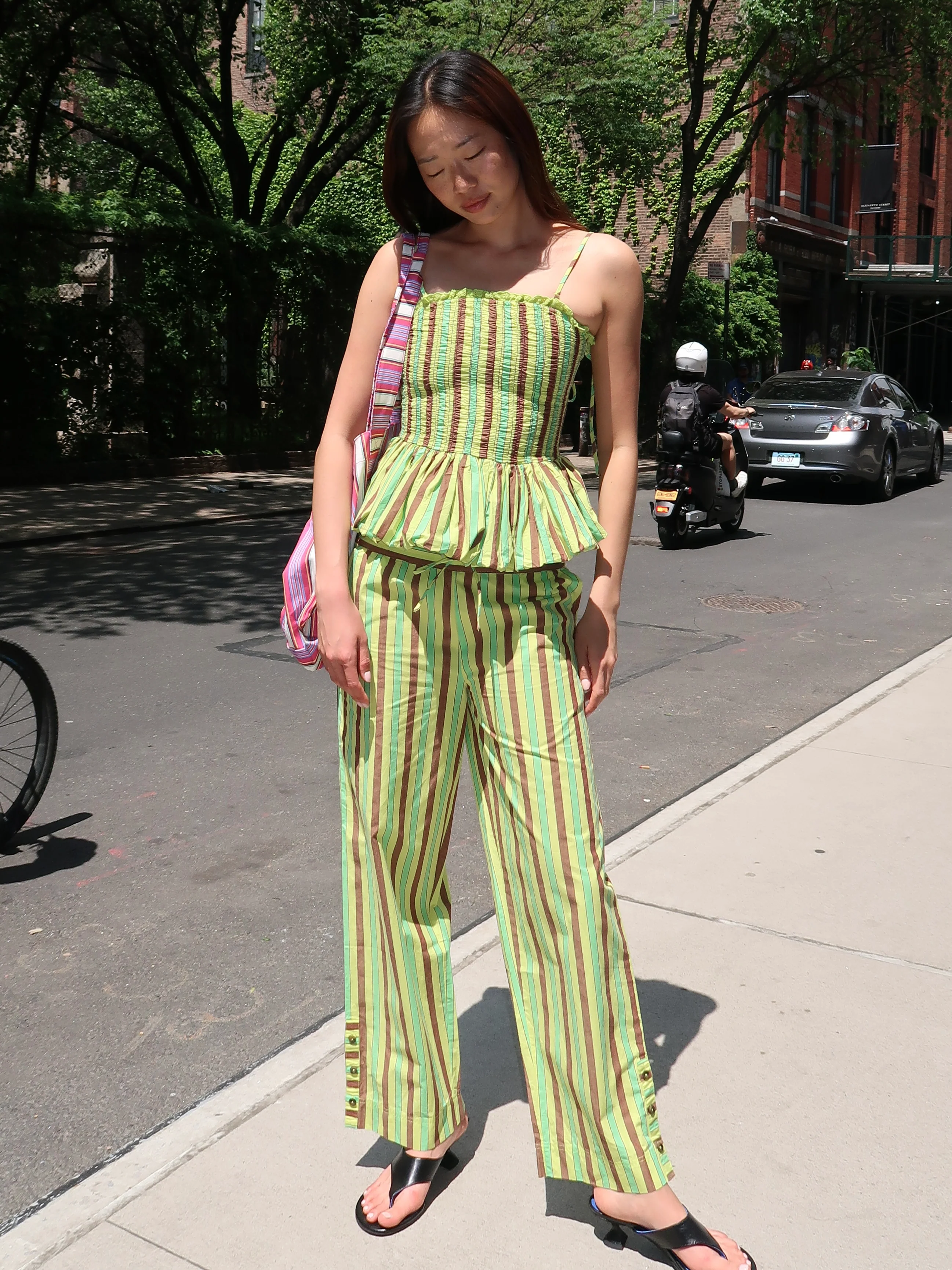 Ritik Trouser in Tropical Business Stripe Lime