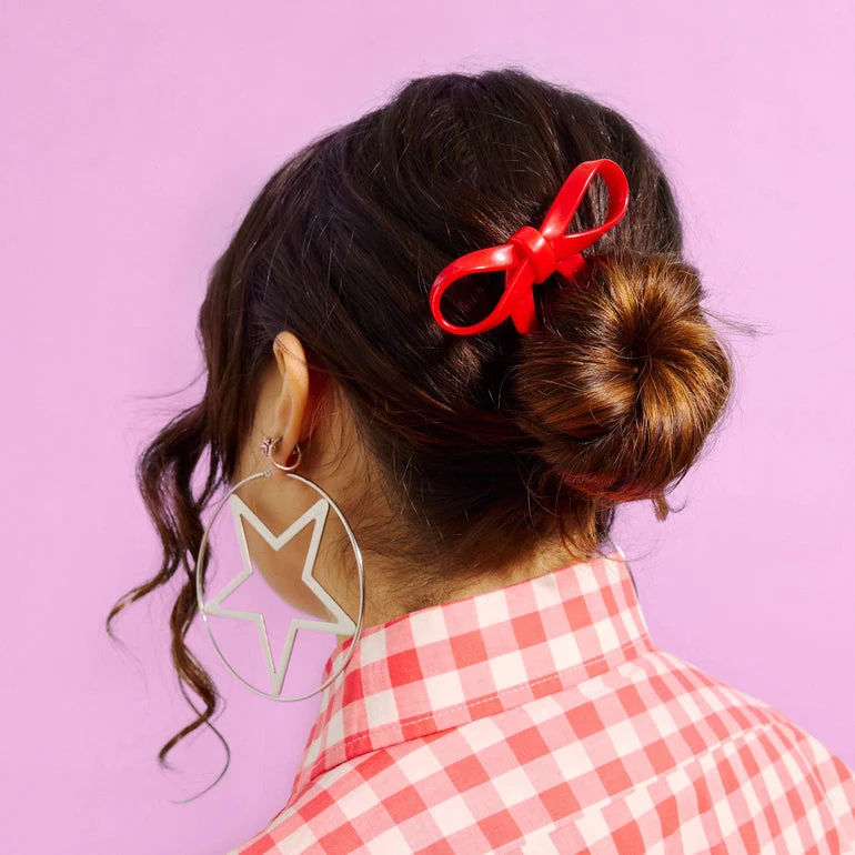 Small Bow Hairpin in Cherry - Image 2