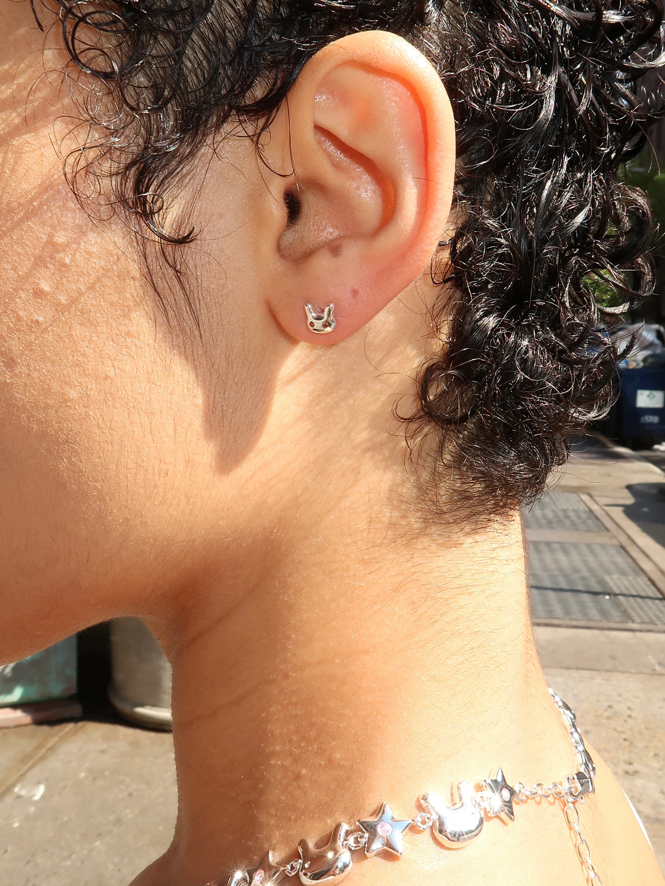 Terminator Bunny Studs in Silver - Image 4