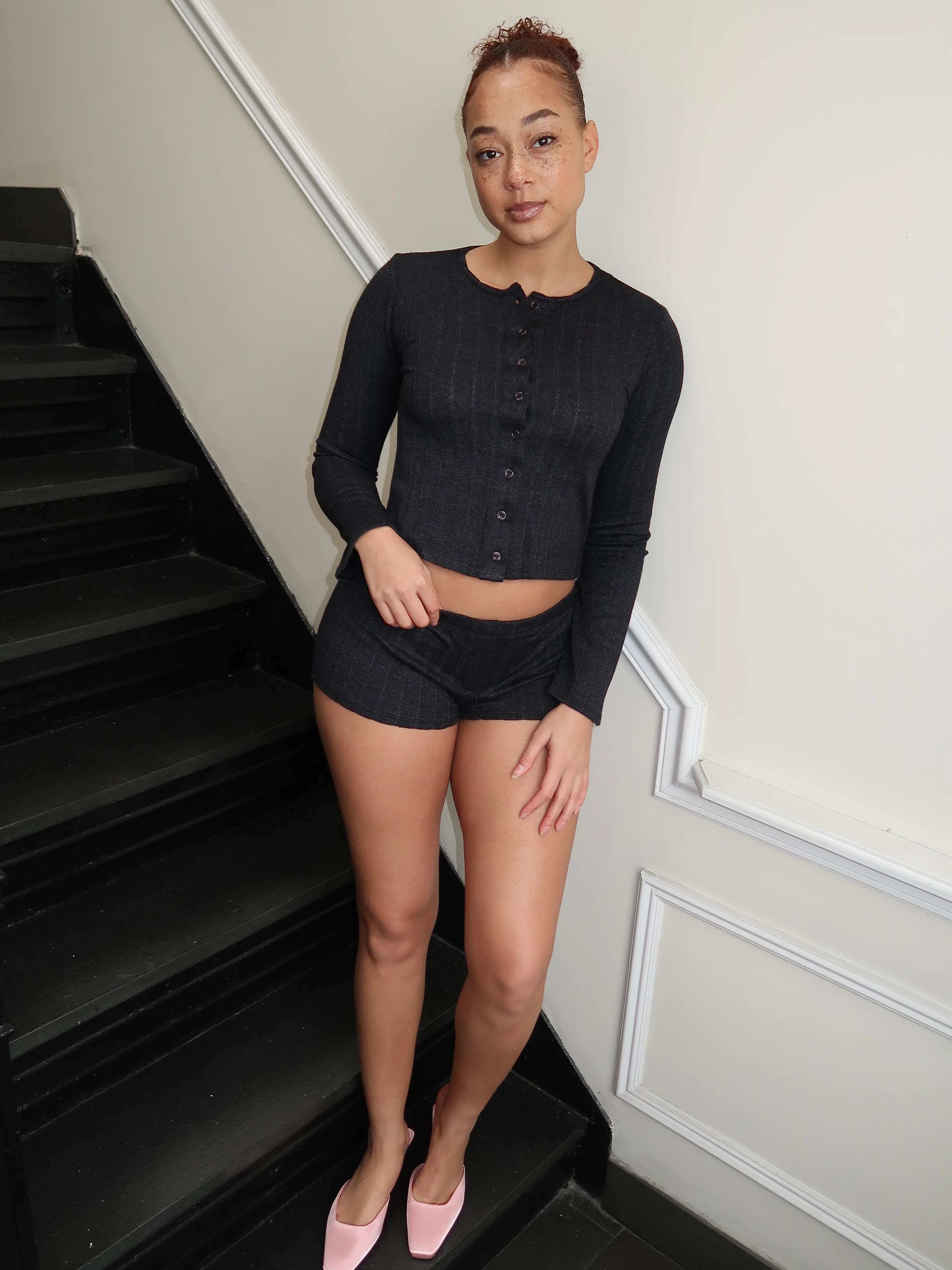 The Luna Knit Short in Black - Image 2