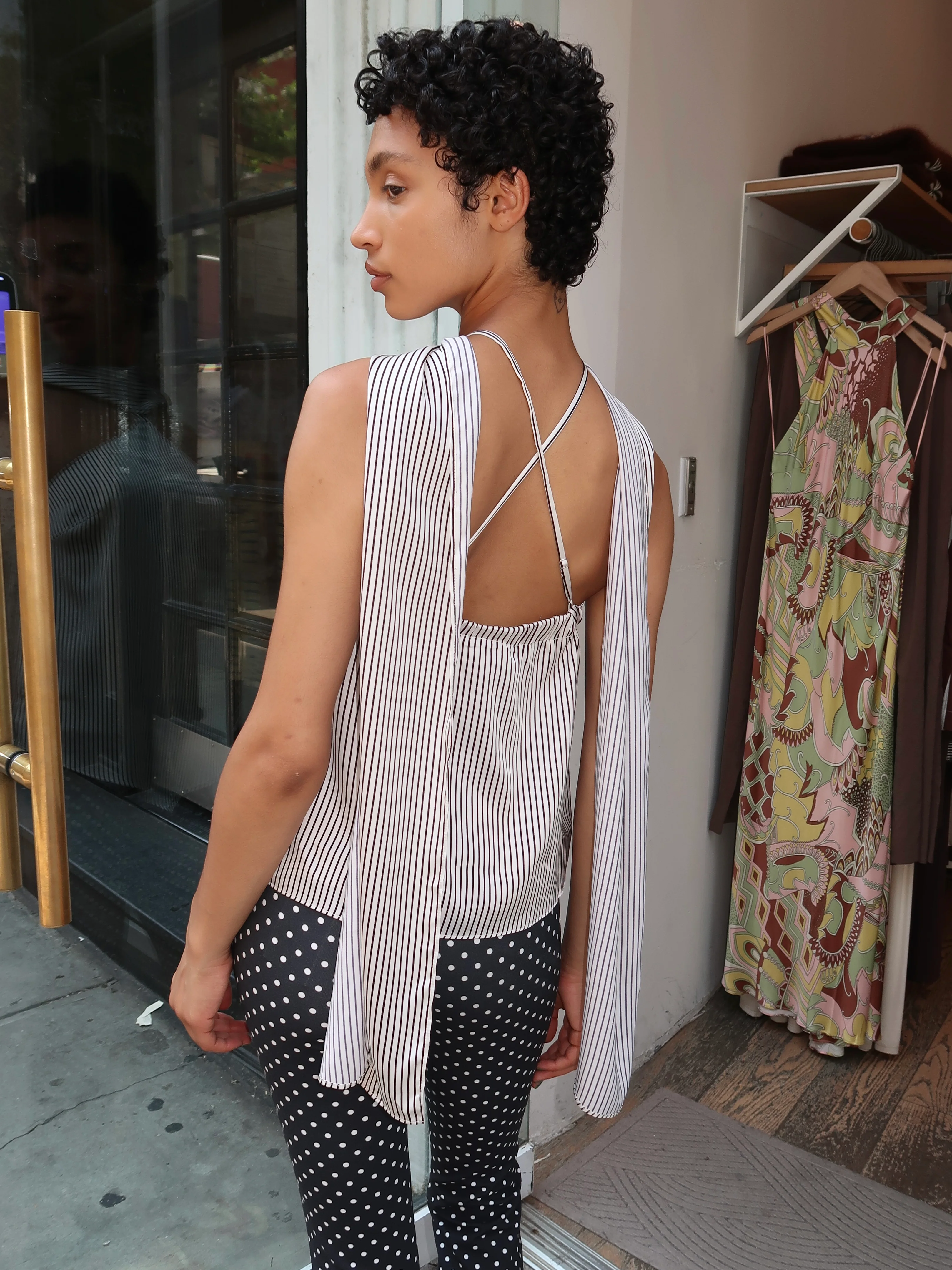 Virginia Top in Black White Stripe - Image 4